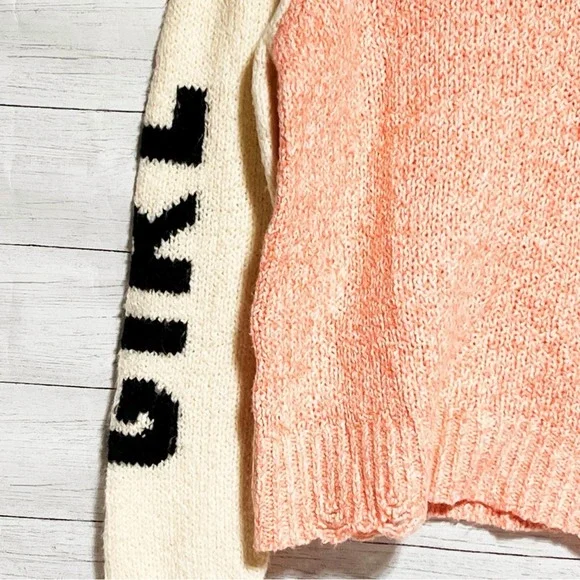 Wildfox Girl Power Distressed Medium Sweater Jumper - Picture 4 of 10